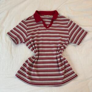 80s striped polo shirt